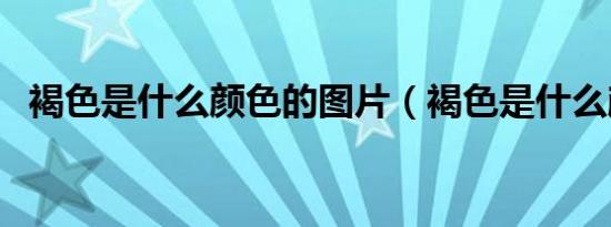 褐色是什么颜色的图片（褐色是什么颜色）