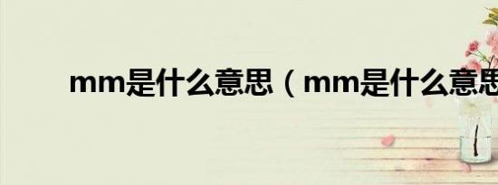 mm是什么意思（mm是什么意思）