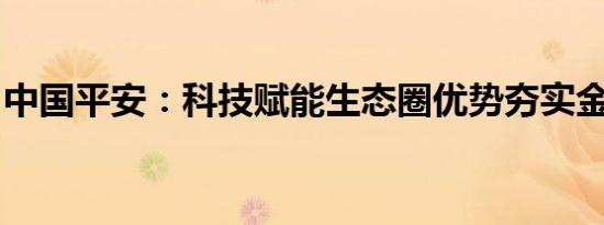 中国平安：科技赋能生态圈优势夯实金融主业