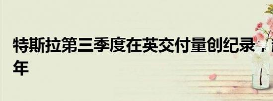 特斯拉第三季度在英交付量创纪录，超去年全年