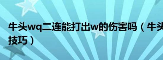 牛头wq二连能打出w的伤害吗（牛头wq二连技巧）