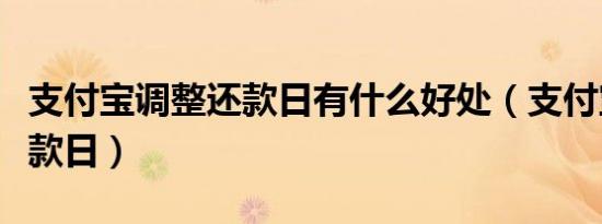 支付宝调整还款日有什么好处（支付宝调整还款日）