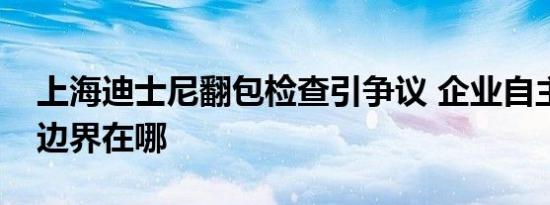 上海迪士尼翻包检查引争议 企业自主经营权边界在哪