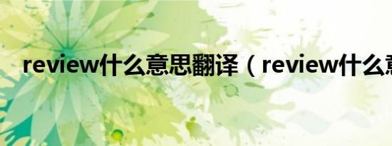 review什么意思翻译（review什么意思）