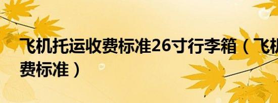 飞机托运收费标准26寸行李箱（飞机托运收费标准）