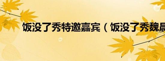饭没了秀特邀嘉宾（饭没了秀魏晨）