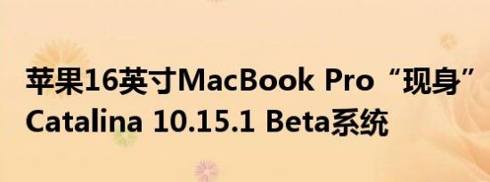 苹果16英寸MacBook Pro“现身”macOS Catalina 10.15.1 Beta系统