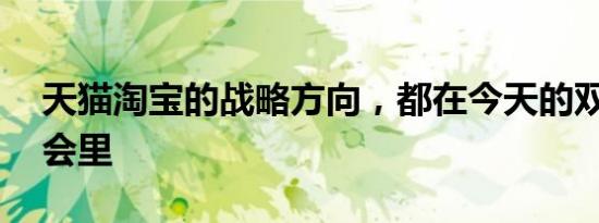 天猫淘宝的战略方向，都在今天的双11发布会里