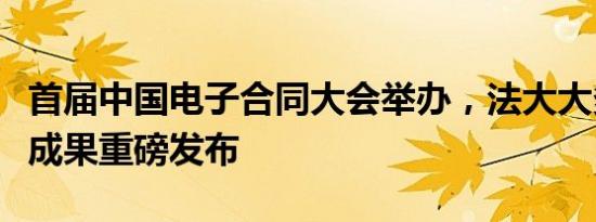 首届中国电子合同大会举办，法大大多项创新成果重磅发布