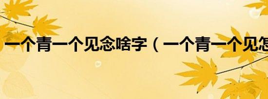 一个青一个见念啥字（一个青一个见怎么读）