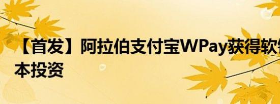 【首发】阿拉伯支付宝WPay获得软银中国资本投资