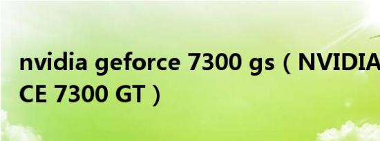 nvidia geforce 7300 gs（NVIDIA GEFORCE 7300 GT）