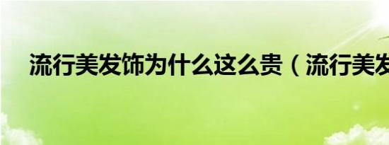流行美发饰为什么这么贵（流行美发饰）
