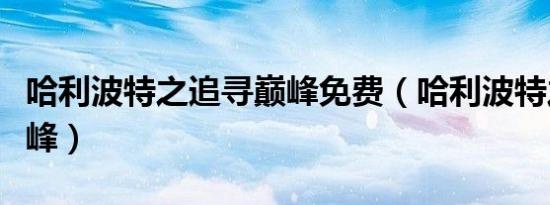 哈利波特之追寻巅峰免费（哈利波特之追寻巅峰）