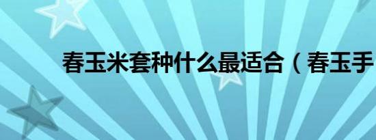 春玉米套种什么最适合（春玉手）