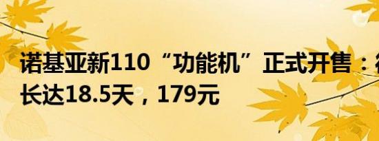 诺基亚新110“功能机”正式开售：待机时间长达18.5天，179元