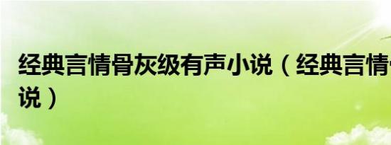 经典言情骨灰级有声小说（经典言情骨灰级小说）