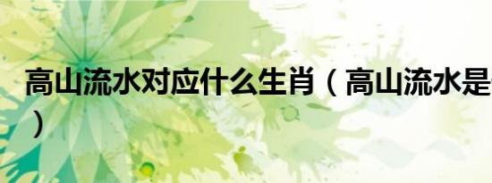 高山流水对应什么生肖（高山流水是什么生肖）