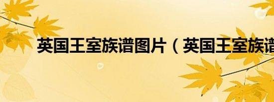 英国王室族谱图片（英国王室族谱）