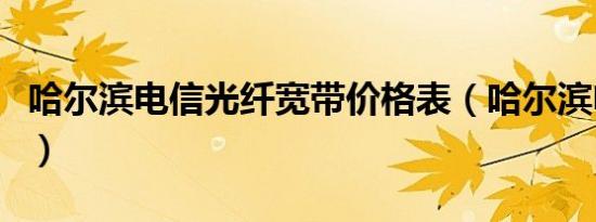 哈尔滨电信光纤宽带价格表（哈尔滨电信光纤）
