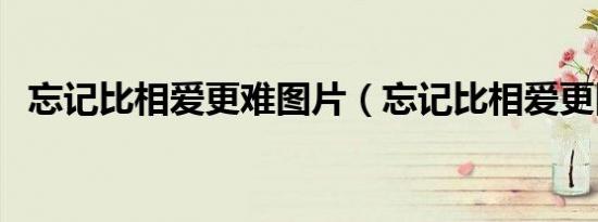 忘记比相爱更难图片（忘记比相爱更困难）