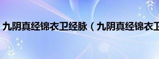 九阴真经锦衣卫经脉（九阴真经锦衣卫经脉）