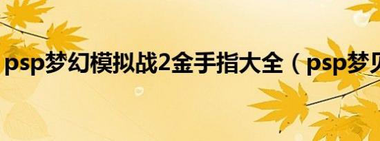 psp梦幻模拟战2金手指大全（psp梦见之药）