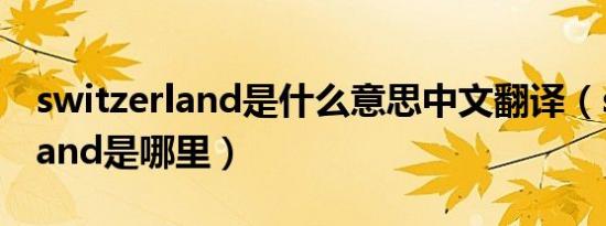 switzerland是什么意思中文翻译（switzerland是哪里）