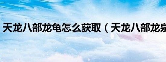 天龙八部龙龟怎么获取（天龙八部龙泉矿点）