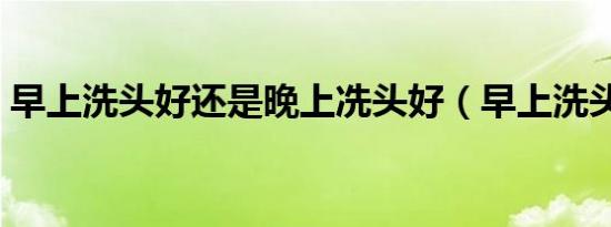 早上洗头好还是晚上冼头好（早上洗头好吗）