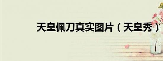 天皇佩刀真实图片（天皇秀）
