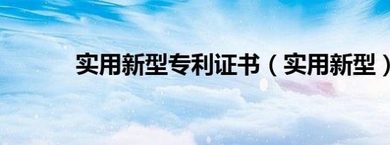 实用新型专利证书（实用新型）