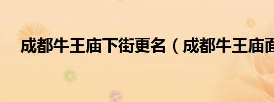 成都牛王庙下街更名（成都牛王庙面馆）
