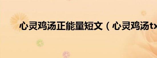 心灵鸡汤正能量短文（心灵鸡汤txt）