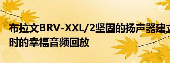 布拉文BRV-XXL/2坚固的扬声器建立了18小时的幸福音频回放