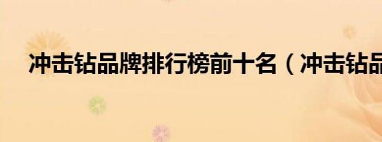 冲击钻品牌排行榜前十名（冲击钻品牌）