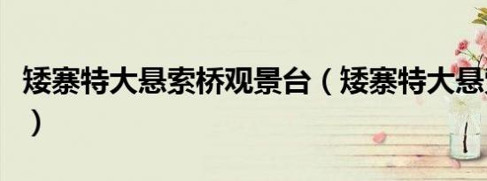 矮寨特大悬索桥观景台（矮寨特大悬索桥怪事）