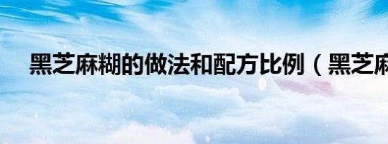 黑芝麻糊的做法和配方比例（黑芝麻糊）