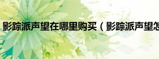 影踪派声望在哪里购买（影踪派声望怎么刷）