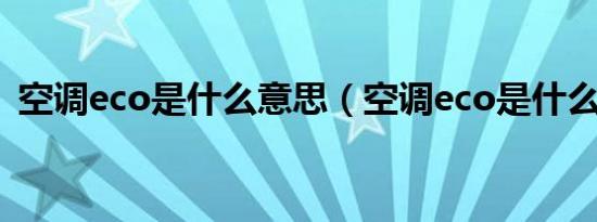 空调eco是什么意思（空调eco是什么意思）