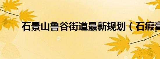 石景山鲁谷街道最新规划（石瘕膏）