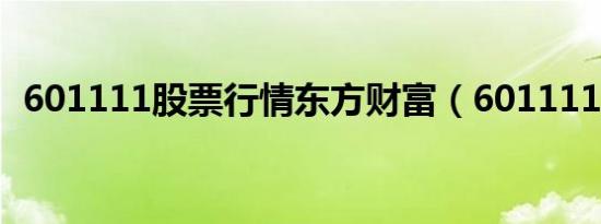 601111股票行情东方财富（601111股票）