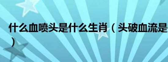 什么血喷头是什么生肖（头破血流是什么生肖）