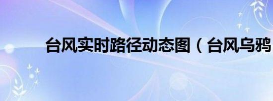 台风实时路径动态图（台风乌鸦）