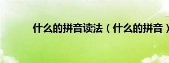什么的拼音读法（什么的拼音）