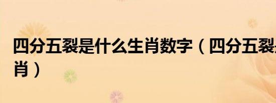 四分五裂是什么生肖数字（四分五裂是什么生肖）