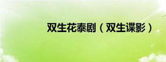双生花泰剧（双生谍影）