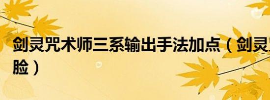 剑灵咒术师三系输出手法加点（剑灵咒术师捏脸）