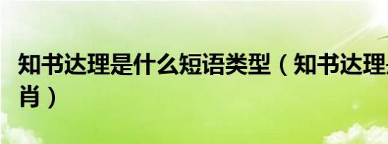 知书达理是什么短语类型（知书达理是什么生肖）