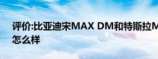 评价:比亚迪宋MAX DM和特斯拉Model 3怎么样